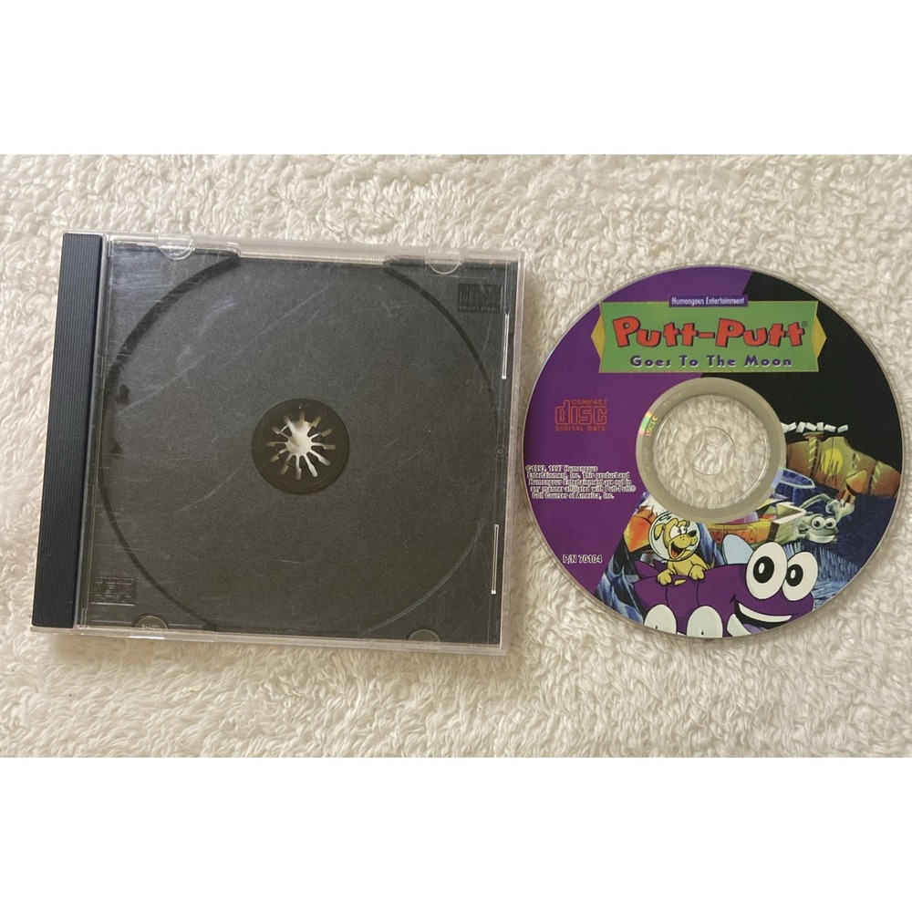 Putt Putt Goes To The Moon PC CD Rom Game Rare Pixel Art 1993 Vtg Humungous